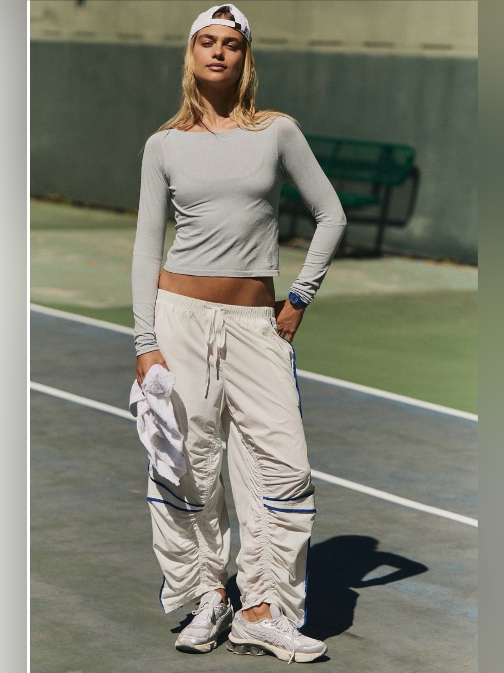 Free people movement up next long sleeve- white heather grey NWT $50